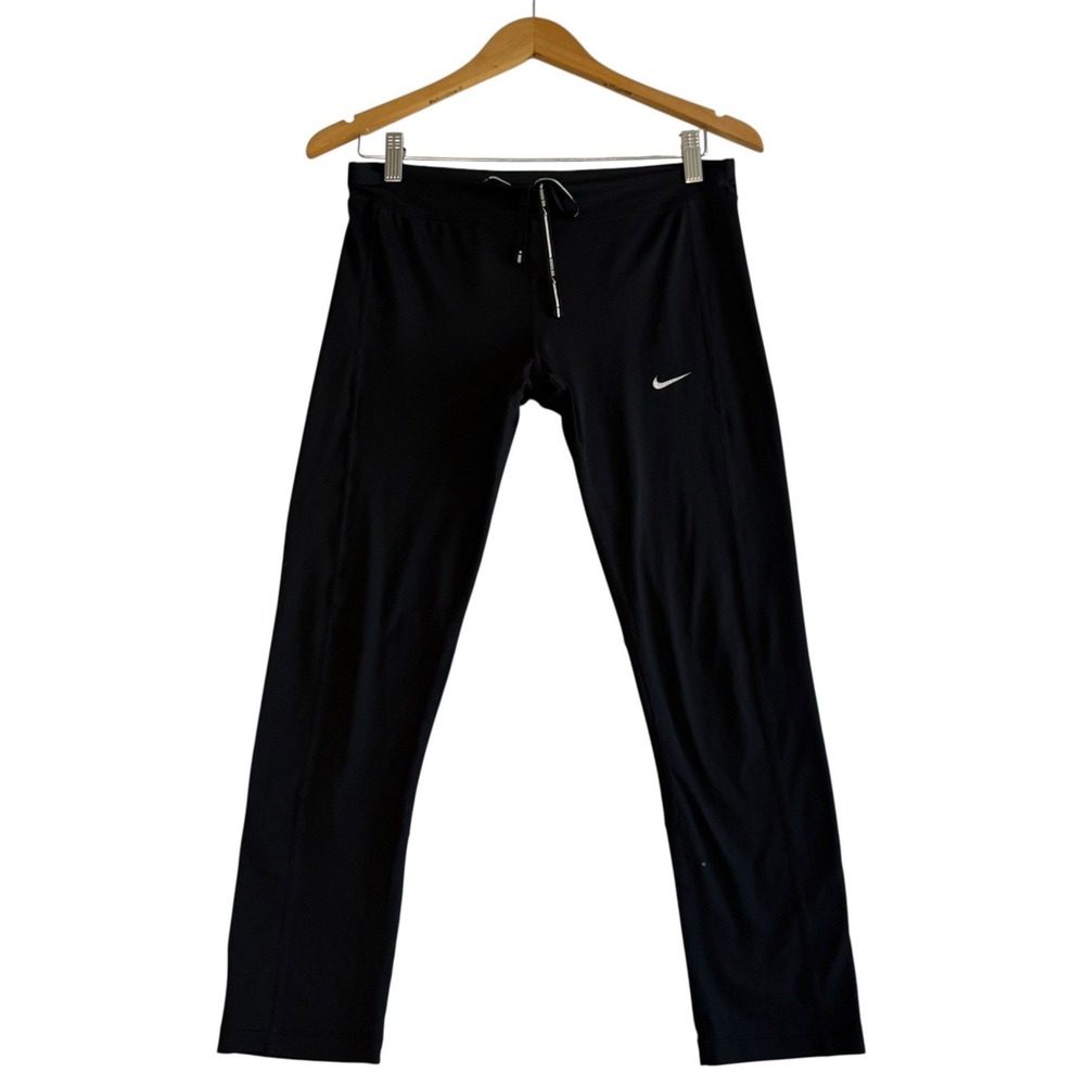 Nike Black Dri-Fit Power Essential Running Crop Leggings 667623-010 M #483
